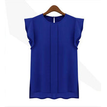 Load image into Gallery viewer, 1PC Womens Casual Loose Chiffon Short Tulip Sleeve Blouse Shirt Tops