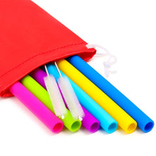 Load image into Gallery viewer, 6 Silicone Straws for Yeti / Rtic / Ozark + 2 Brushes