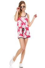 Load image into Gallery viewer, Women's Tropical Print Racer Back Sleeveless Romper