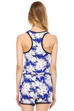 Load image into Gallery viewer, Women's Tropical Print Racer Back Sleeveless Romper