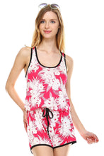 Load image into Gallery viewer, Women's Tropical Print Racer Back Sleeveless Romper