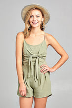 Load image into Gallery viewer, Women's Front Tie Tank Romper with Open back