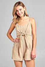 Load image into Gallery viewer, Women's Front Tie Tank Romper with Open back