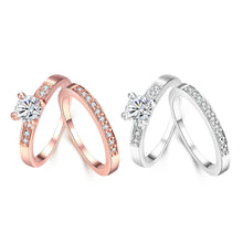 Load image into Gallery viewer, Swarovski Crystal 2 Piece Band and Ring Set in 18K Gold Plated