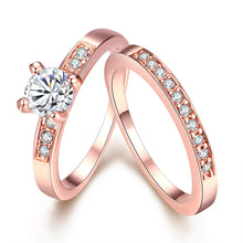 Load image into Gallery viewer, Swarovski Crystal 2 Piece Band and Ring Set in 18K Gold Plated