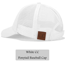 Load image into Gallery viewer, 2018 CC Glitter Ponytail Baseball Cap Women Snapback Hat Summer Messy Bun Mesh Hats Casual Adjustable Sport Caps Drop Shipping