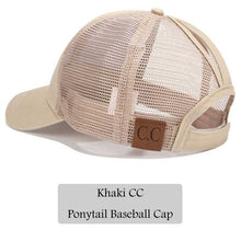 Load image into Gallery viewer, 2018 CC Glitter Ponytail Baseball Cap Women Snapback Hat Summer Messy Bun Mesh Hats Casual Adjustable Sport Caps Drop Shipping